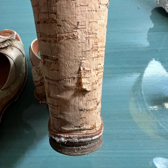 Steve Madden Cognac Brown Cork Wedges with Leather Bow Accent - Picture 6 of 10